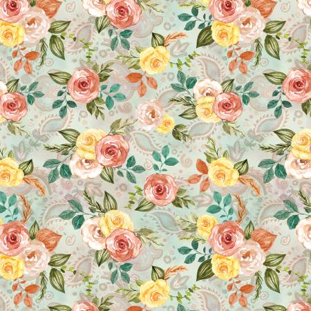 [14809W-83] Country Time Roses, 108in Wideback, Benartex Fabrics