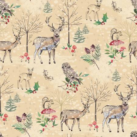[16789-70] Winter's Tale Natural, Winter Haven, Rachel Rossi, Benartex Fabrics
