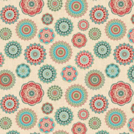 [16793-99] Frosty Medallion, Winter Haven, Rachel Rossi, Benartex Fabrics