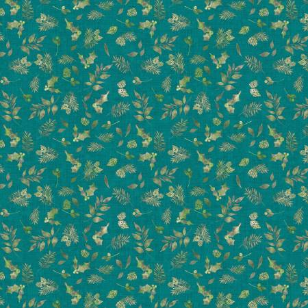[16796-84] Forest Floor Teal, Winter Haven, Rachel Rossi, Benartex Fabrics