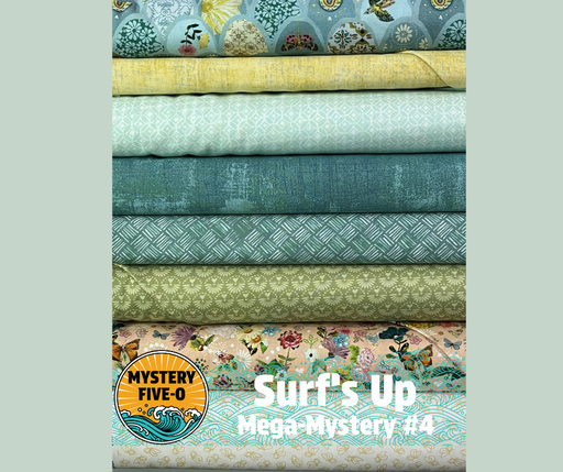 [BotanicalJoy_Surf'sUp] Surf's Up Mega Mystery Quilt Kit, Teal Florals, Mystery Five-0