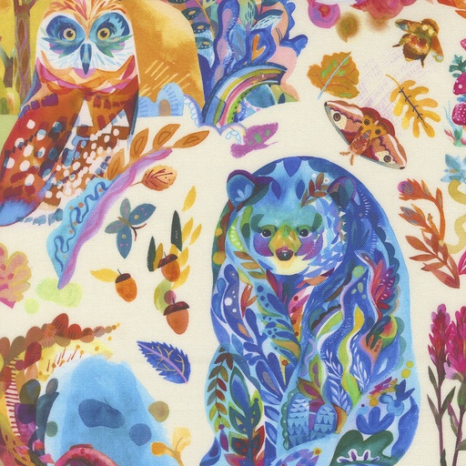 [21850 12] Novelty Watercolor Animals, Northern Brights, Amarilys Henderson, Moda Fabrics