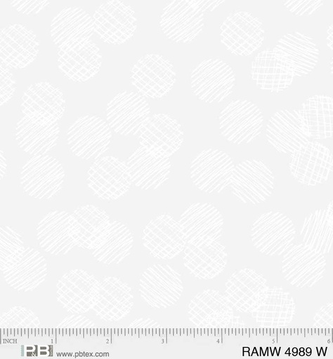 [4989WDots] 108" Whtie Dots, Ramblings, P&B Textiles