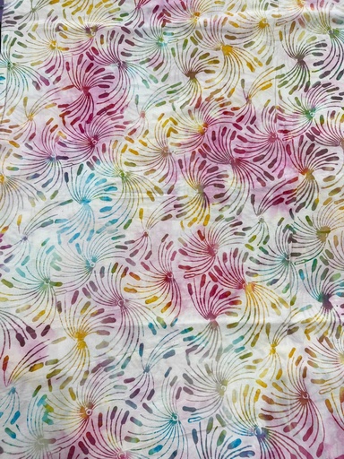 [9181W-99 Rainbow] 108" Batik Wideback, Whirl A Gig, Benartex Studio
