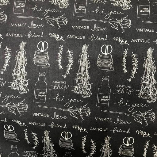 [WB9887-NAVY] 108" Idyllic Text, Minki Kim, WB9887-Navy, Riley Blake Designs