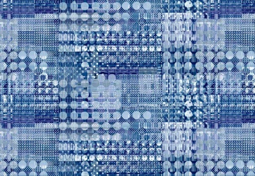 [MPLA 4775 B] 108" Wide Fabric, Blue Mod Plaid Cotton, P&B Textiles