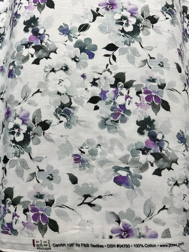 [CARO 4730 S] 108" Wide Fabric, Floral Cotton Backing, Carolyn 4730, P&B Textiles