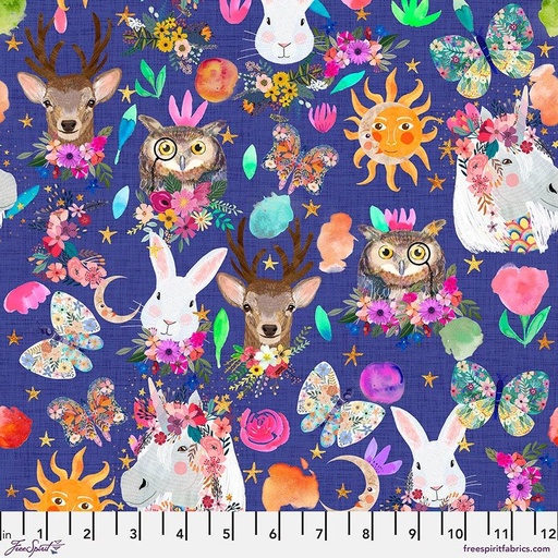 [PWMC024 Happy Friends] Animal Fabric, Magic Friends, Mia Charro, FreeSpirit Fabrics