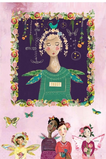 [1333499B-Inspired Heat Panel] Be Inspired Panel, Kelly Rae Roberts, Benartex Fabric