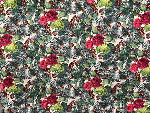 [13119-70] Botanical Magic Cream, Kelly Rae Roberts, Christmas Fabric, Benartex Fabrics