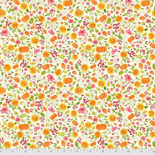 [PWAK003.CREAM] Calendar Girls, Fall Themed Fabric, Anne Keenan Higgins, Free Spirit Fabrics