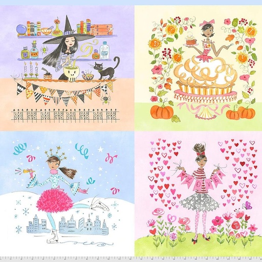 [PWAK006.FallWinterPanel] Calendar Girls, Fall Winter Panel, Anne Keenan Higgins, FreeSpirit Fabrics