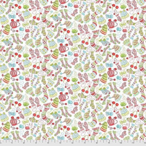 [PWAK013.WHITE] Calendar Girls, Winter Fabric, Anne Keenan Higgins, FreeSpirit Fabrics