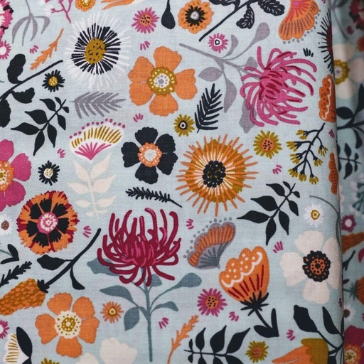 [C10120-MINT] Floral Fabric, Wildflowers, Meadow Lane, Sara Davies, Riley Blake Fabrics