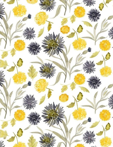 [STELLA - DCJ1892 - WHITE] Mums & Cornflowers, by Clara Jean, Dear Stella, STELLA-DCJ1892