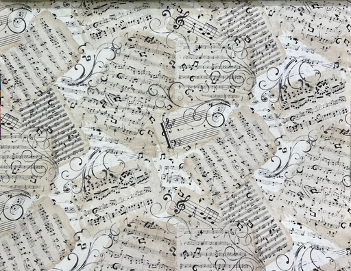 [MUSIC-C4830 NATURAL] Music Fabric, Music Sheets, MUSIC C4830, Timeless Treasures
