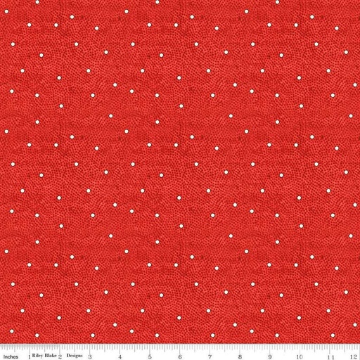 [C12342 RED] Nicholas Snow Dot, Christmas Fabric, J. Wecker Frisch for Riley Blake Designs