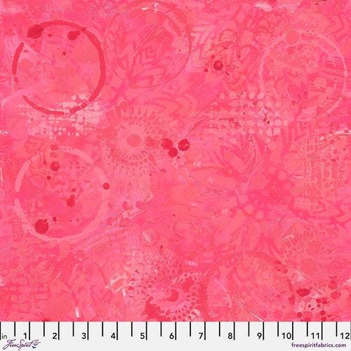 [PWSP037-Raspberry] Pink Quilting Fabric, Tonal Graffiti, Textures, Sue Penn, PWSP037, FreeSpirit Fabrics