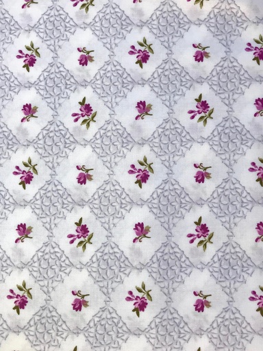 [9221 P] Purple Rose Fabric, Floral Fabric, Andover Fabrics