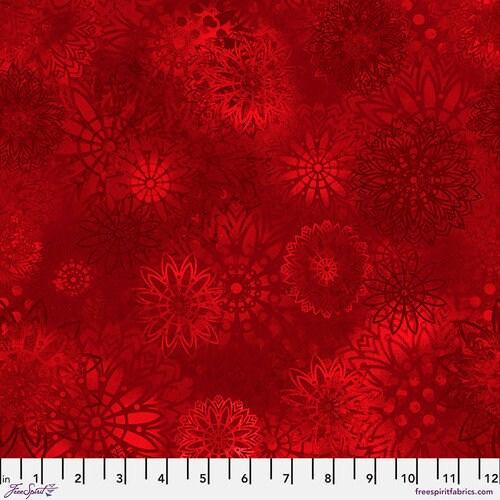 [PWSP016.RED] Medallions Red, Textures, Sue Penn, PWSP016, FreeSpirit Fabrics