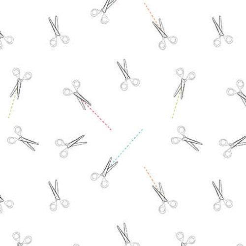 [1948-01 LOWERVOLUME] Scissor Cotton Fabric, White Fabric, Lower The Volume, Blank Fabric