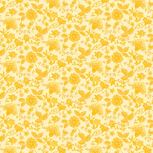 [16025-33 (YELLOW)] Small Floral Cotton, Garden Floral Roses, Kelly Rae Roberts Fabric, A Beautiful Life, Benartex Fabrics