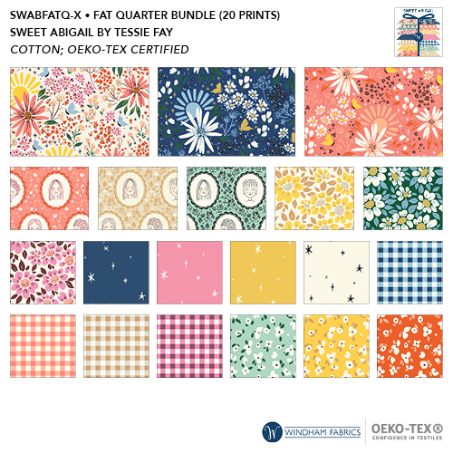 [SWABFATQ-X] Sweet Abigail, Floral Fat Quarter Bundle, by Tessie Fay, Windham Fabrics
