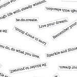 [53232-4 Blessings] White Cotton with Text, Maker's Collage, Natalie Barnes, Windham Fabrics