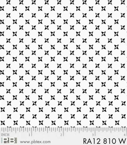 [RA12 810 WHITE] White on White Cotton Fabric, Stars, Fabric by the Yard, P&B Textiles