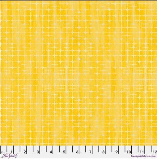 [PWSP036-Yellow] Yellow Plaid Quilting Fabric, Textures, Sue Penn, PWSP036, FreeSpirit