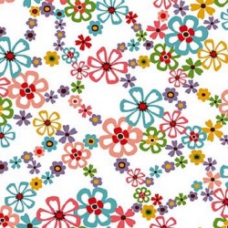 [CX10977 White] Felicity, Flowers In Her Hair, Michael Miller Fabrics