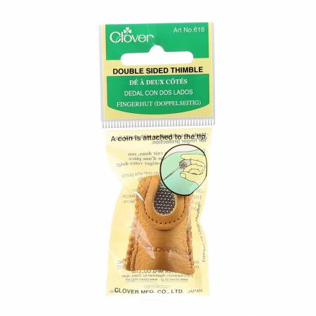 [616CV] Double-Sided Leather Thimble with Metal Tip