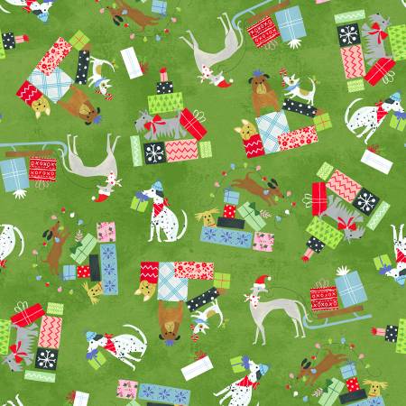 [53550-4] Sapling Paws & Presents, Happy Pawlidays, Windham Fabrics