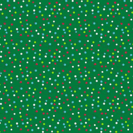 [53551-5] Evergreen Tangled Lights, Happy Pawlidays, Windham Fabrics