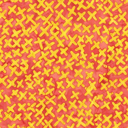 [713Q-4] Coral Batik X'S, Found, Carrie Bloomston