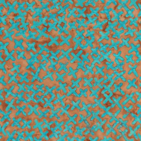 [713Q-3] Sienna Batik X'S, Found, Carrie Bloomston, Anthology Fabrics