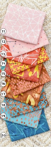 [FQ Warm-FoundBatiks] Found Batiks Warm, Fat Quarter Bundle, Carrie Bloomston, Anthology Fabrics