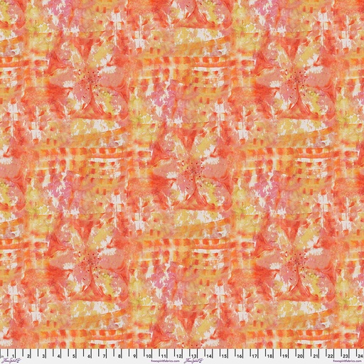 [PWDB039] Tropical Orange Floral Fabric, Denise Burkitt, FreeSpirit Fabrics, Island Vacation