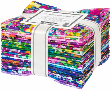 [FQ-2080-24] Painterly Petals-Meadow 24pcs/, Fat Quarter Bundle, Robert Kaufman