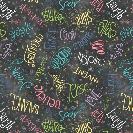 [53858W-20DES] Chalkboard Aspirations, 108in Wideback, by Terri Degenkolb, Windham Fabrics