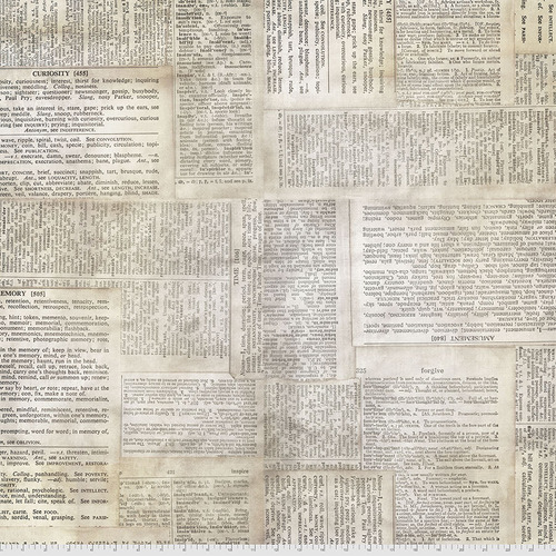 [QBTH006.NEUTRAL] Tim Holtz, 108in Cotton Backing Fabric, Dictionary, Elements, FreeSpirit Fabrics