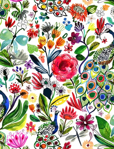 [DJL1756] Peacock Floral, by August Wren, Dear Stella