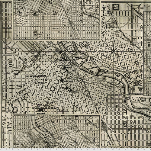 [QBTH008.BLACK] Tim Holtz, Street Maps, Elements Quilt Backs, QBTH008.BLACK FreeSpirit Fabrics