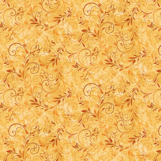 [7254-44] Fall Into Autumn, Yellow Flourish, StudioE Fabric