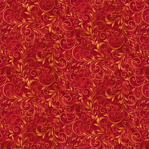 [7255-88Red] Fall Into Autumn, Red Flourish, StudioE Fabric