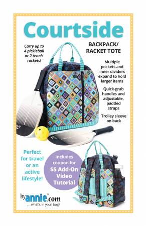 [PBA303] Courtside, Backpack/Pickleball Tote, byAnnie
