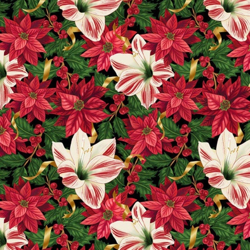[2771 88] Christmas Floral, All Spruced! by Satin Moon Designs, Blank Quilting
