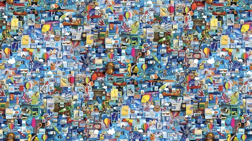 [DP25232-45 AIR&WATER] Air & Water Color Collage Fabric, Shelley Davies, Northcott Fabrics