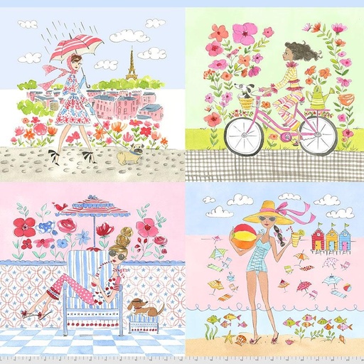 [PWAK007.SpringSummerPanel] Calendar Girls, Spring Summer Panel, Anne Keenan Higgins, Free Spirit Fabrics