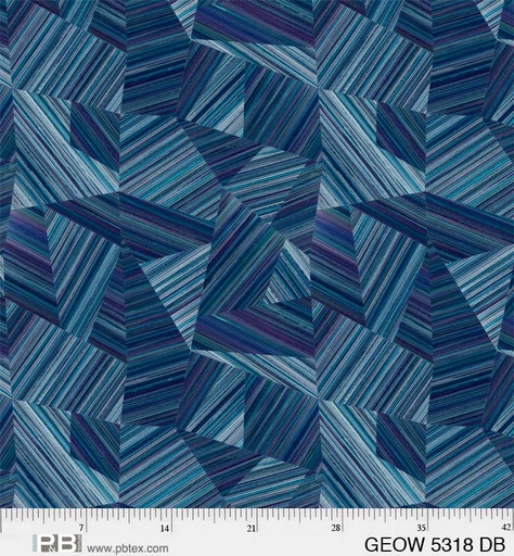 [GEOW 5318 DB] 108in Geode Geometric Dark Blue, Cotton Wideback, P&B Textiles